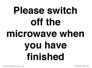Please switch off the microwave when you have finished